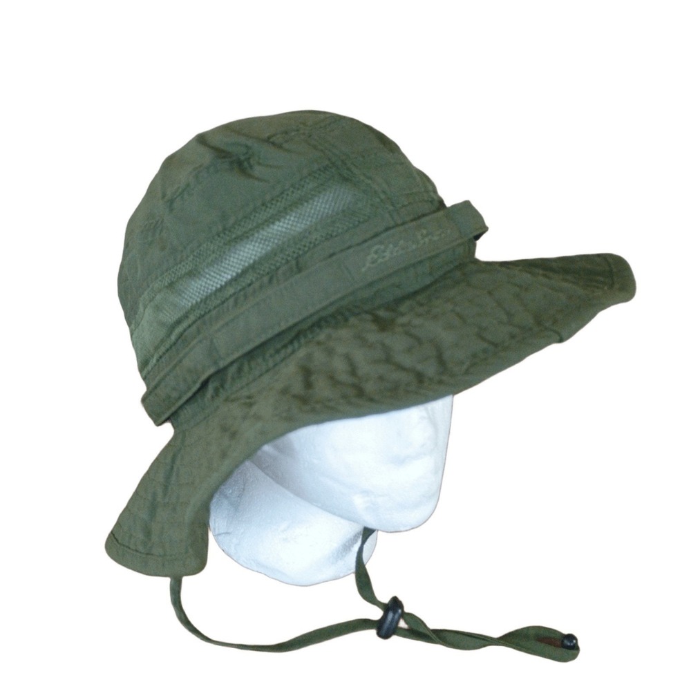 Eddie Bauer Unisex S/M Boonie Hat Olive Green Mesh Ventilation Safari Sun Cap
